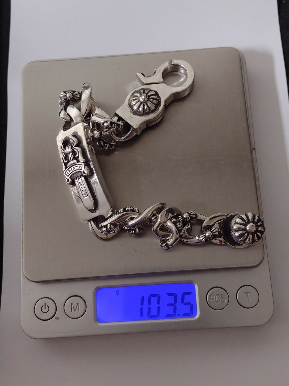 Fashion Jewelry Silver Floral Link Men's Bracelet ** Grret Man Bracelet.